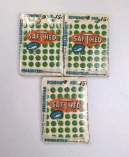 New Vintage 1963 Saf-T-Hed Thumb Tacks 50 Pack Lot of 3 Green NOS VTG 150 Total