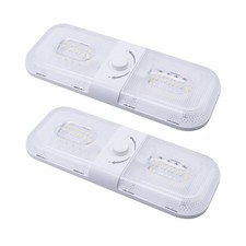 Facon 12V-24V DC RV Ceiling Light-2Pack Dimmable RV Light Fixture with 3 Colo...