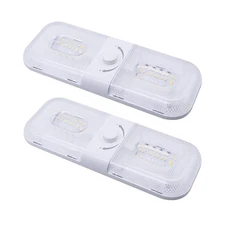 Facon 12V-24V DC RV Ceiling Light-2Pack Dimmable RV Light Fixture with 3 Colo...