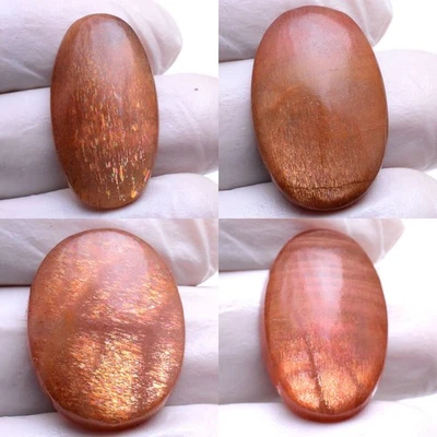 4 Teilig Natürliches Purple Haze Sunstone Oval Cabochon Edelsteine 23-30mm - Bild 1 von 4