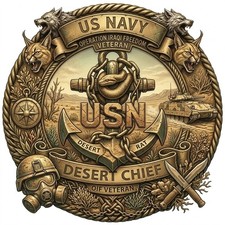 Oif Veteran Us Navy Chief Anchor Desert Rat 3 Decal - Usn Best Military Sticker