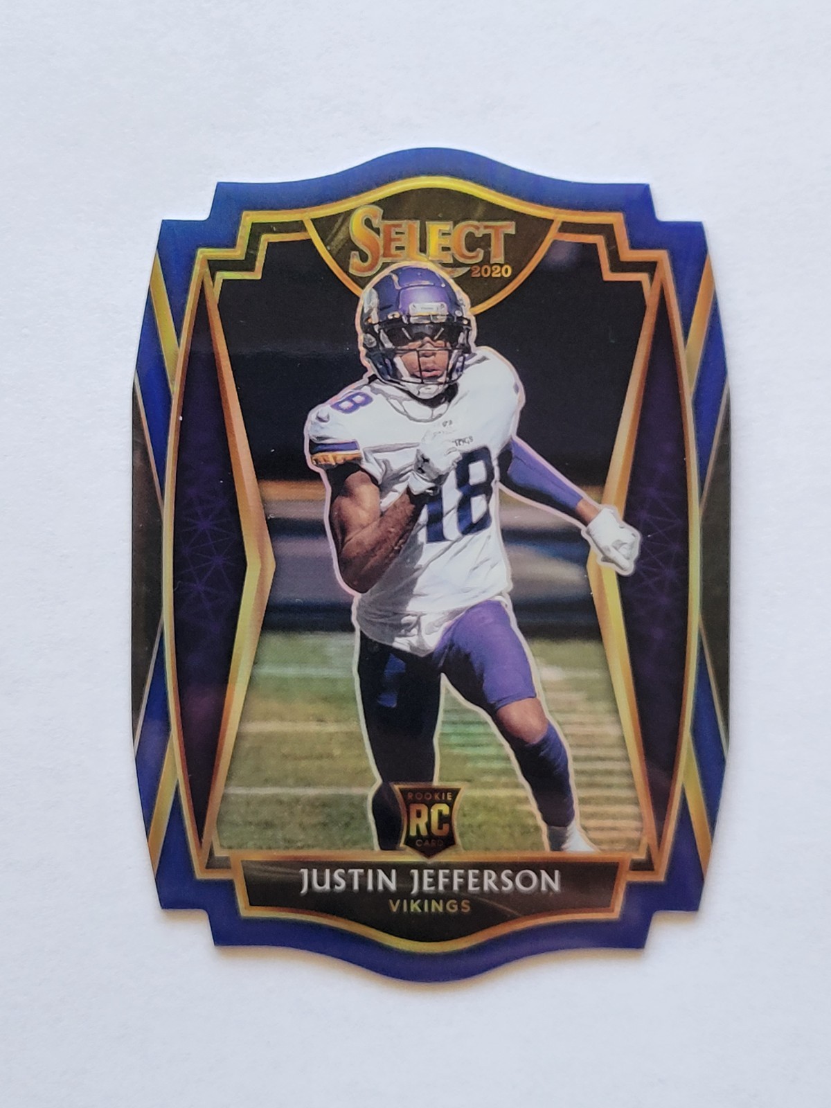2020 Panini Select Premier Justin Jefferson #61 Blue Prizm Die-Cut Rookie RC