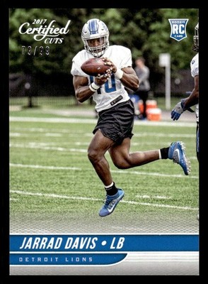 2017 DONRUSS CERTIFIED CUTS JARRAD DAVIS 189 MINT RC SILVER 79/99 DETROIT LIONS
