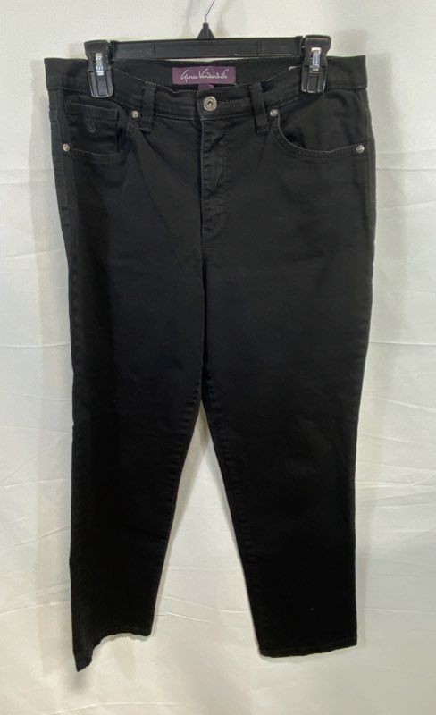 Gloria Vanderbilt Women's Black Denim Straight Leg Jeans Sz 10
