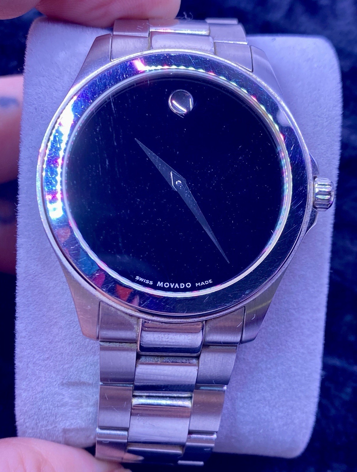Movado 84 E7 1891 Silver Stainless Steel Men's Wristwatch, Needs Battery