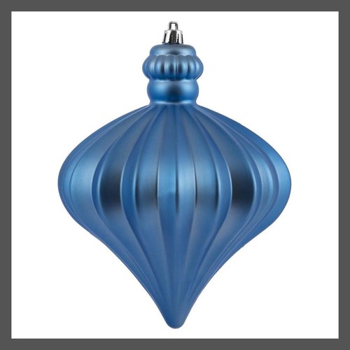4ct Vickerman 6" Matte Onion Drop Ornament Set Periwinkle