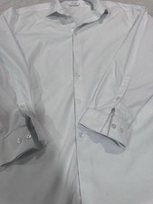 Calvin Klein Slim Fit Stretch White Dress Shirt Men  s 16.5 34/35 Sleeve