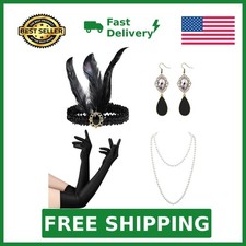FeelfunFeather Women 1920s Flapper Set,Roaring 20s Headband Headpiece Costume...
