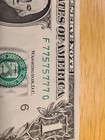 77575777. $1 FRN Fancy Repeater 6 Of A Kind 7s Binary Serial Number.   Twin Set — photo 1