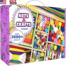 3000Pcs DIY Arts and Crafts Supplies Kit for Kids - Kids Craft Kits Art Supplies