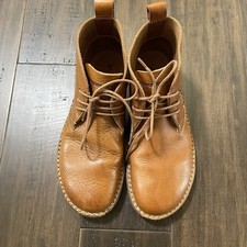 Vivobarefoot Handcut Chukka Leather Brown Ankle Boots Lace Up Size 40 US 9