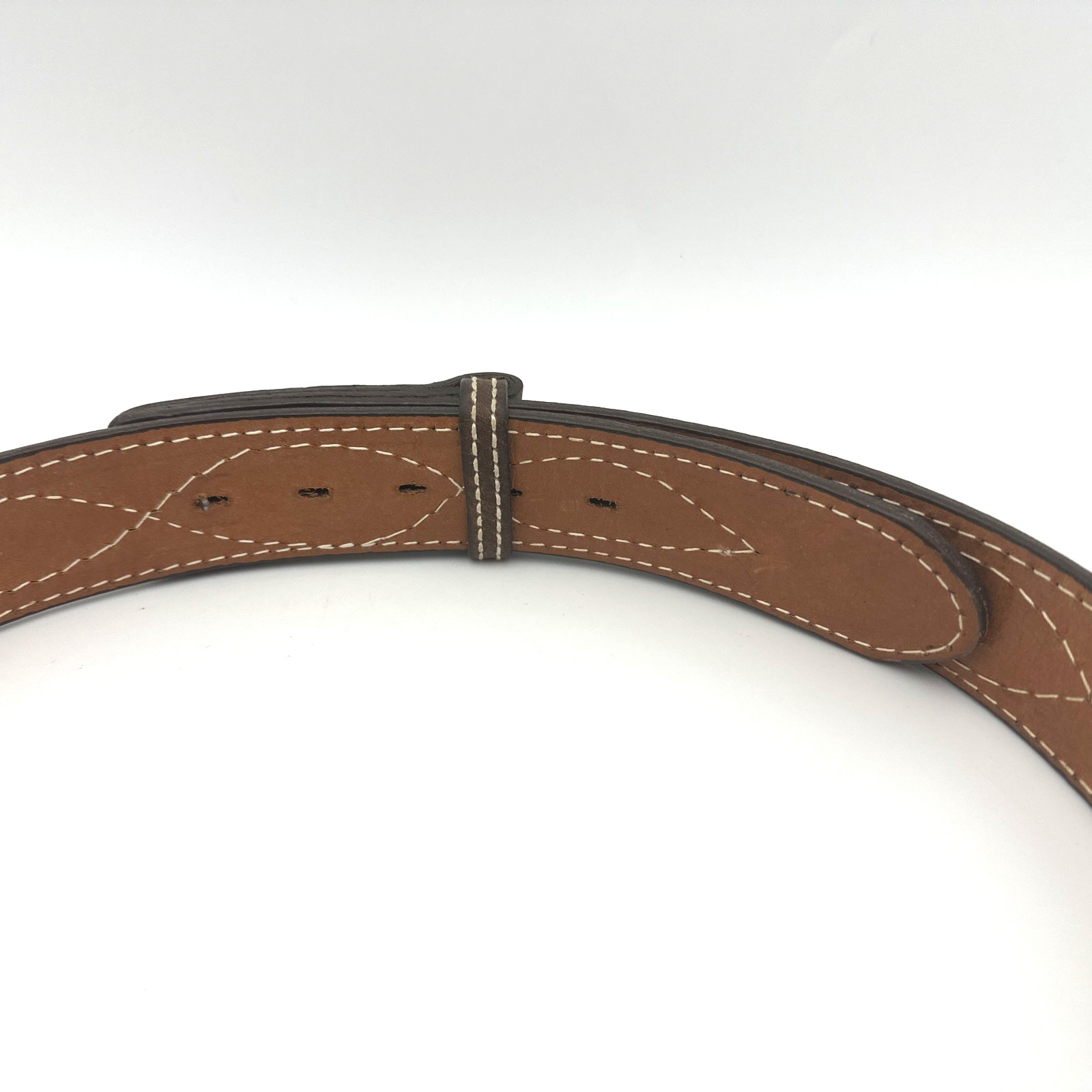 Nocona Leather Belt Brown Stitched Size 34 Built In Buckle USA Western Cowboy