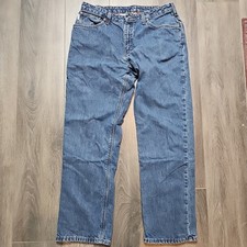 Carhartt Flannel Lined Jeans Womens Size 14/32 Medium Wash WB172 VIO Workwear