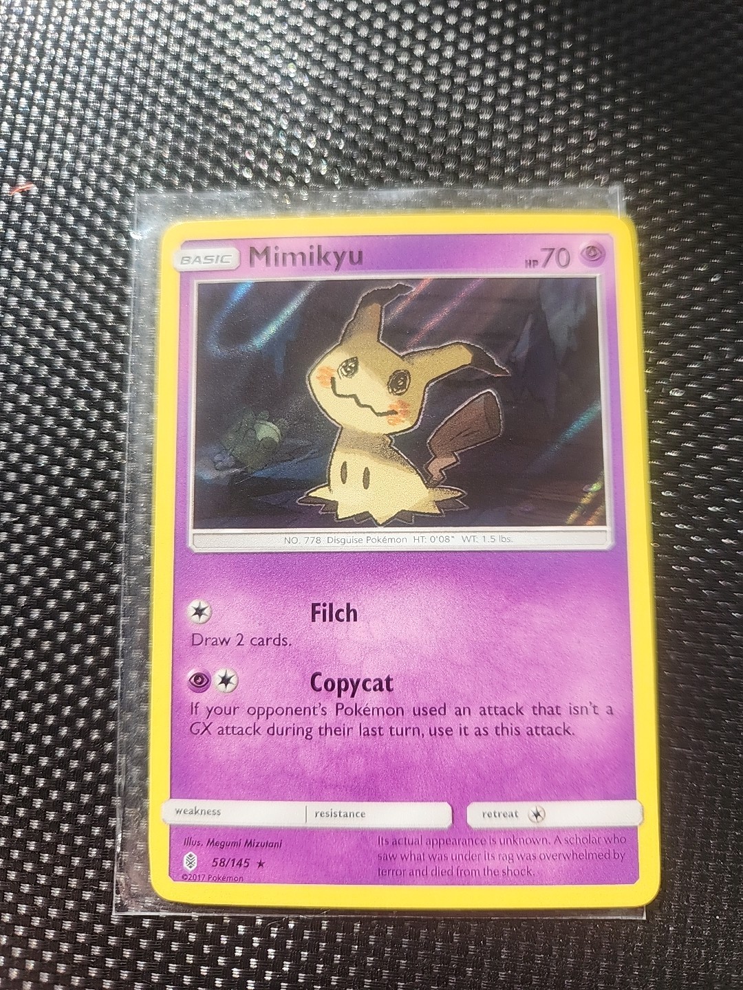 Pokemon 2017 Mimikyu Holo Rare SM - Guardians Rising 58/145 Holo 