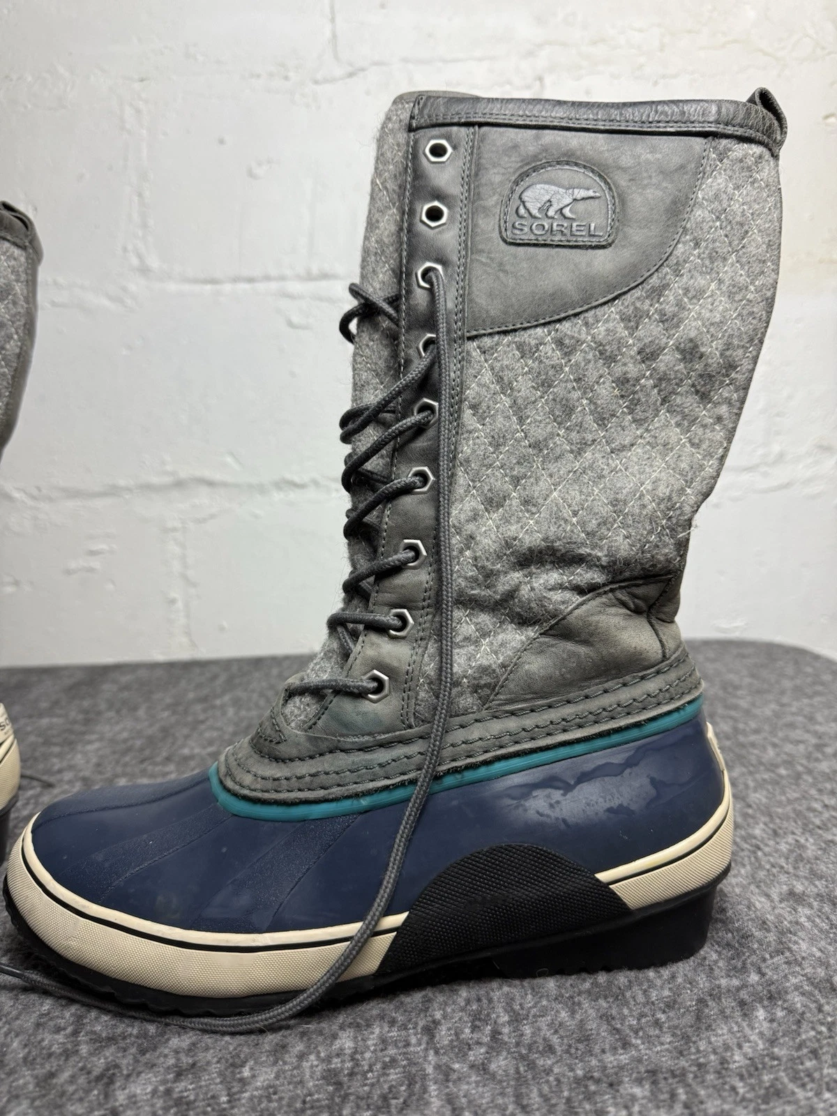 sorel sorelli tall waterproof rubber snow rain quilted lace boots