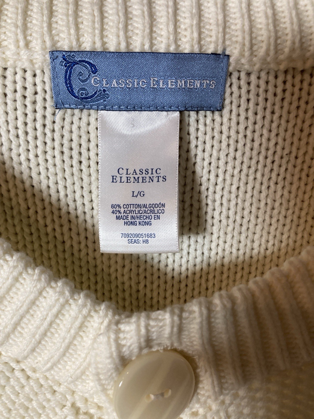 Classic Elements Women’s L One Button Cardigan Cr… - image 4