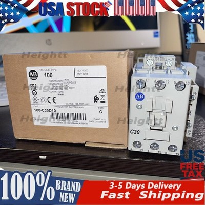 ALLEN BRADLEY. 100-C30D10. 120V CONTACTOR US Free Tax