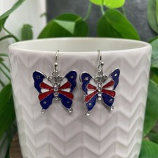 1.25  Gold-tone Butterfly Retro Drop Dangle Earring Set New Free Ship C1399
