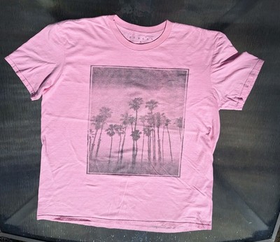 Rebels And Nomads Xl Pink T Shirt With Palm Trees Print 100% Cotton 
