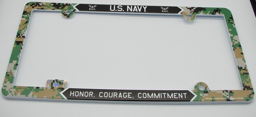 Licensed U.S. NAVY CAR LICENSE FRAME. UNITED STATES NAVY CAR LICENSE FRAME - Picture 7 of 12