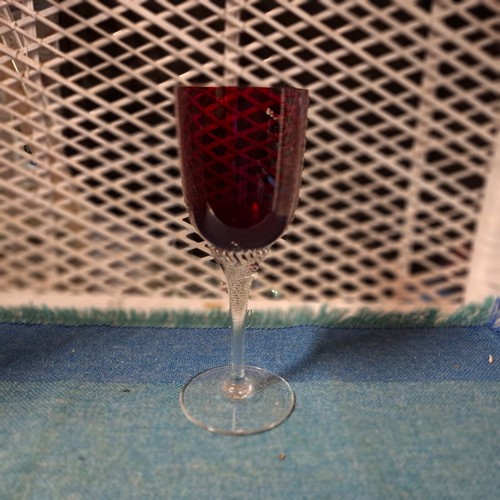 6 Vintage Red Bohemia Spiral Stem Port/ Sherry Glasses. Czechoslovakia 1960s. - Picture 5 of 13