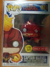 Capitan Marvel Brie Larson signed Funko Pop 433 Autograph Box