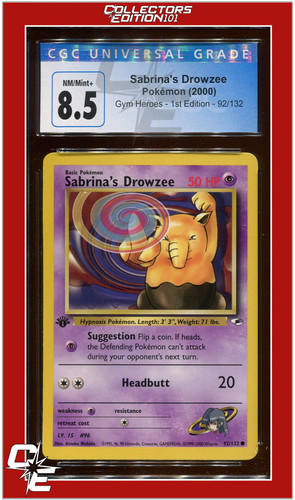 Sabrina's Drowzee (1st Edition) graded CGC 8.5 for sale on eBay