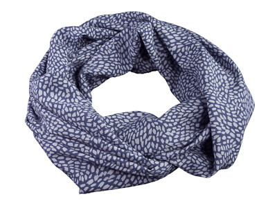 Damen-Rundschal Tupfen Punkte Spot jeans blau ca. 35 cm x 140 cm 100% Viskose