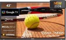 SYLVOX Outdoor TV 43inch 2000Nit 4k UHD Google TV Dolby APP Store Waterproof USB