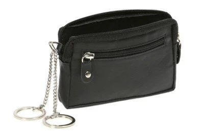 Schlüsseltasche Schlüsselmappe , Etui LEAS Echt-Leder, Portemonnaie schwarz