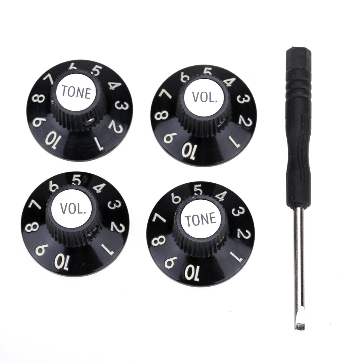 Boutons Ampli Guitare 'Chapeau De Sorcière' - Lot De 6, Noir - Pour Potentiomètres Imperial 1/4" - Bakélite - 11