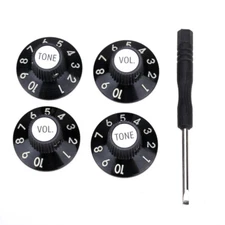 Musiclily Pro Black Inch Guitar 2 Tone 2 Volume Amp Effect Pedal Skirted Knobs