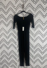 Nwt Rachel Pally Sabin Jumpsuit SizeXs Black Jersey Stretch 3/4 Sleeve