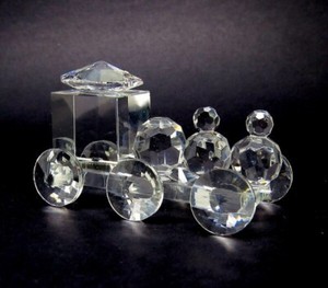 Crystal Train Set Figurine with Carriage,Baby Christening, Christmas Gift Ideas | eBay