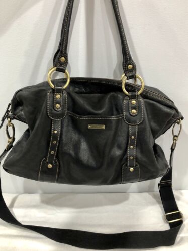 STORKSAK London "ELIZABETH" Black Leather Nappy Diaper Bag *HEAPS Of Storage!* - Picture 5 of 12