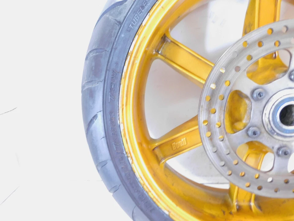 Llanta y neumático trasero Buell XB9R XB12R Firebolt & Lightning y 1125R dorado Foto 4 de 4