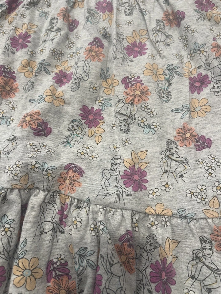 Disney Jumping Beans Girl’s Sleeveless Floral Princesses Pullover Gray Dress 10 - Image 3 of 4