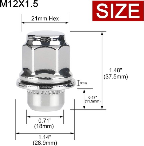 Tuneshop Extended Wheel Lug Nuts – 24pc, 50mm, 12x1.5, Lexus Scion OEM Fit