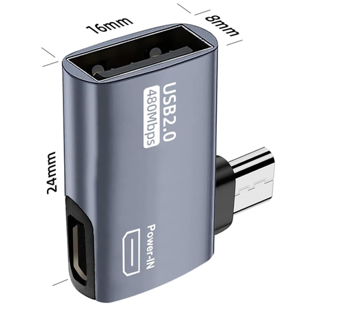 Amazon Firestick 4K - Silver OTG Adapter Left & Right Angle Micro USB Port - Picture 4 of 5