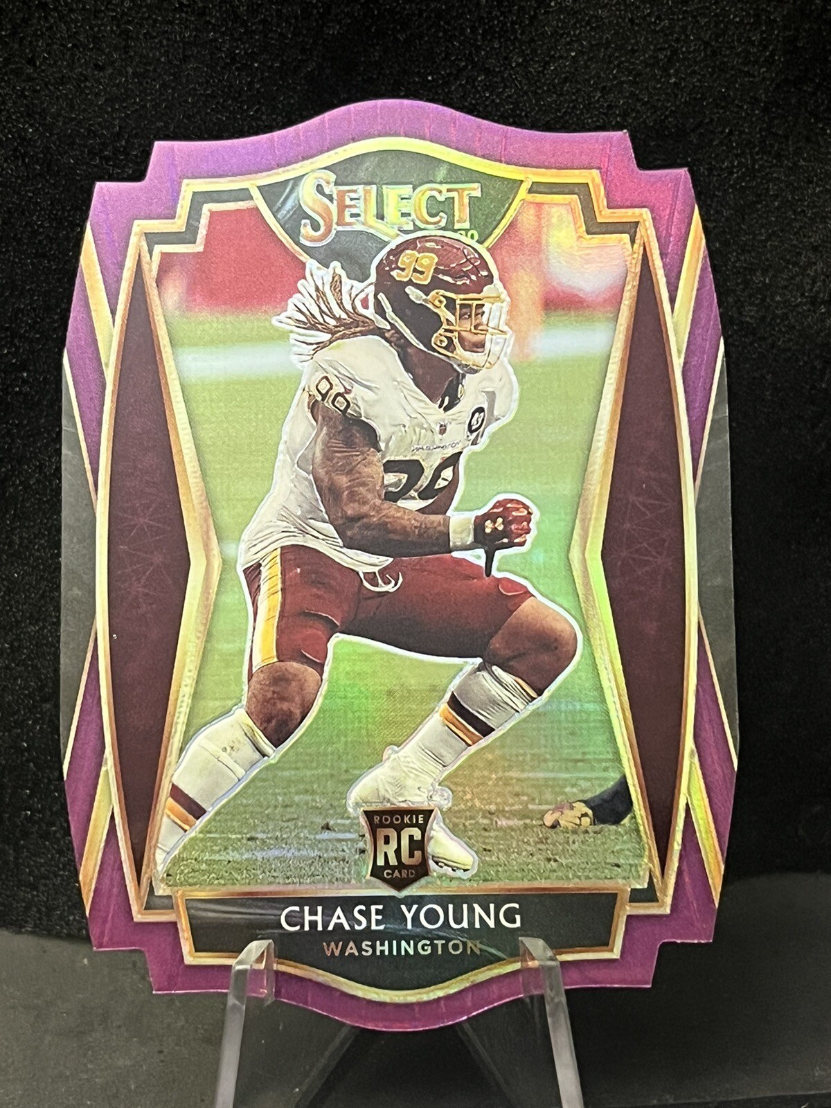 Chase Young 2020 Panini Select Purple Prizm Premier Level Die Cut #164 Rookie