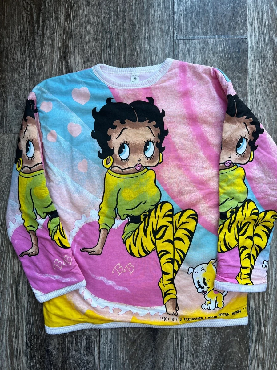 Rare vintage Quilted Betty Boop jumper womans size medium 80s 90s OOAK unique