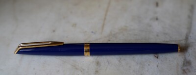 Stylo Plume Waterman CF Laque Bleu Nuit - Plume Or Massif 18 Carats - Occasion Rare
