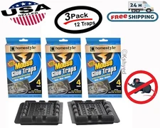 12 Traps Mouse Glue Traps Rat Board Rodent Catcher Indoor Super Sticky (3 Pack)