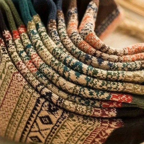 Trendige ethnische Wintersocken Baumwolle reich Fairisle gestrickte gemütliche Wintersocken für Herren UK 6-11 - Bild 4 von 5