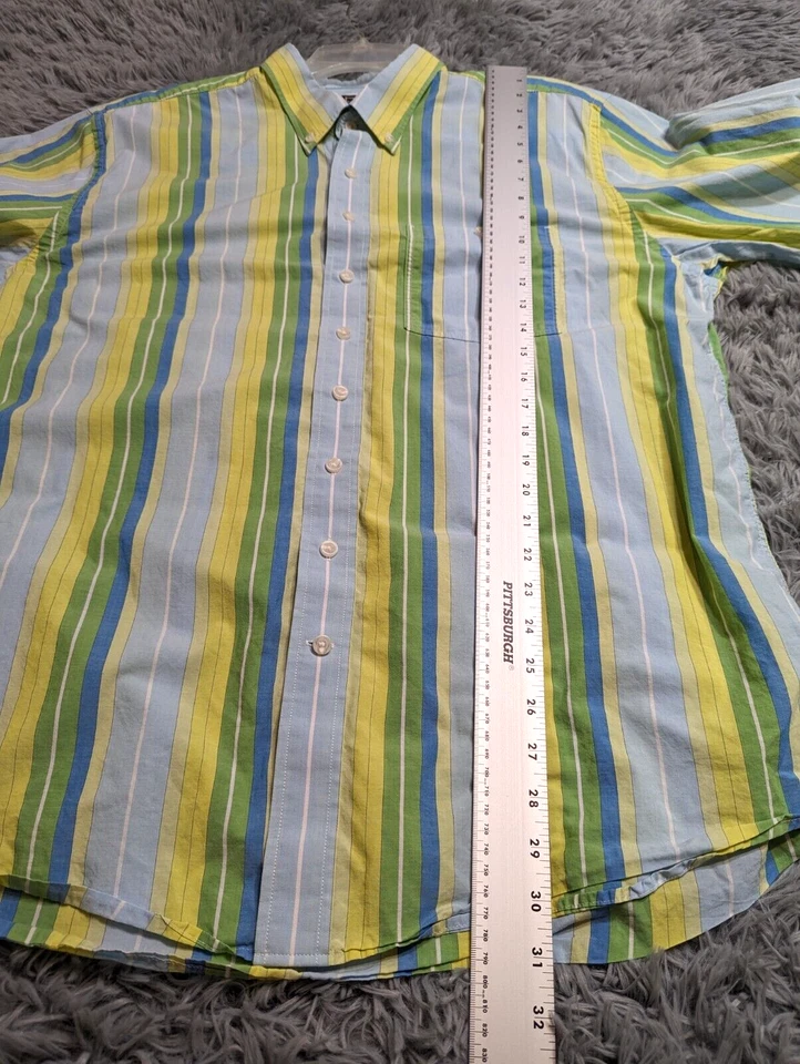 Camisa con botones Cutter & Buck para hombre talla XLT XLarge alta colorida algodón seda Foto 4 de 4