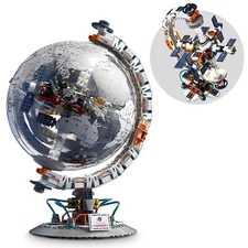 Finger Rock Space Station Globe Building Set for Adults,Rotatable Globe Displ...
