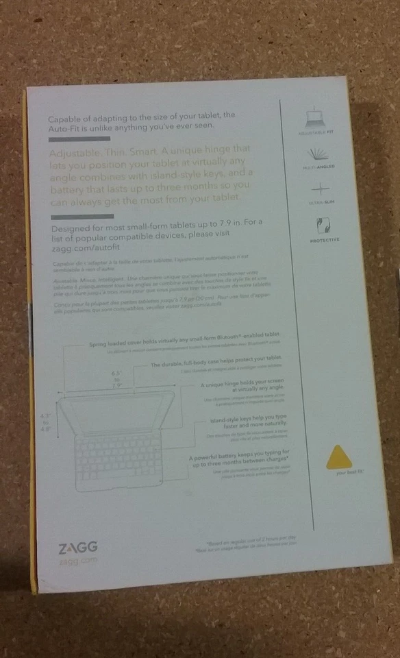 ZAGG AutoFit Universal Folio Keyboard with Bluetooth for Android Tablets Black - Image 2 of 2