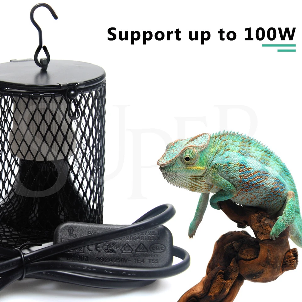 Reptile Ceramic Heat Lamp anti-hot Cage Light Holder Switch Chicken Brooder 100W - image 2 of 4