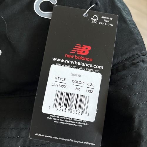 New Balance Bucket Hat Unisex Lifestyle Cap Casual Hat Black NWT LAH43013BK - Picture 3 of 7