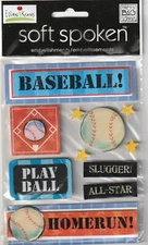 MAMBI Soft Spoken Ellen Kranz 3D Stickers BASEBALL Theme 93960 Fast FREE Ship!